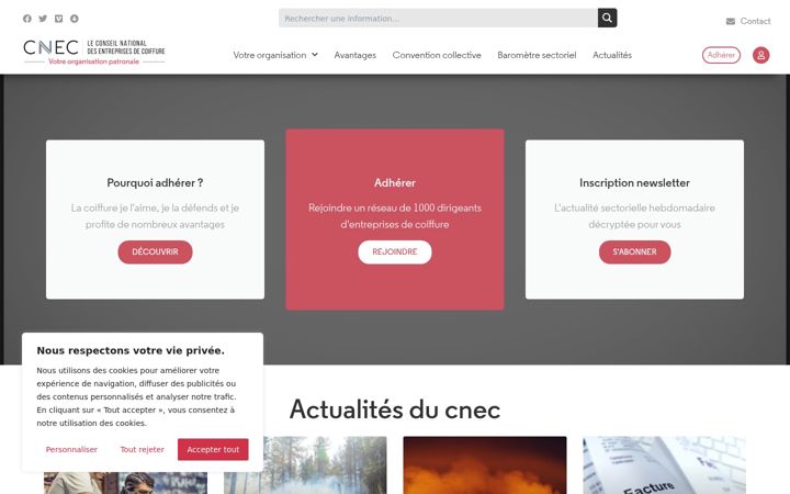 Captură de ecran a cnec.asso.fr