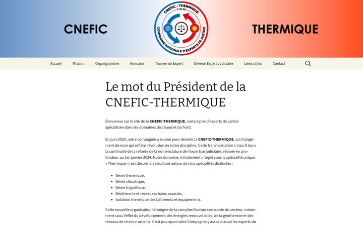 Captură de ecran a cnefic-thermique.fr