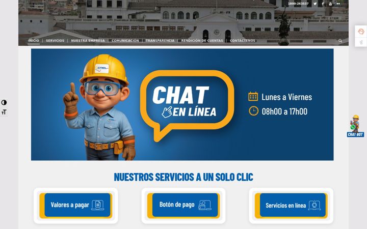 Screenshot of cnelep.gob.ec