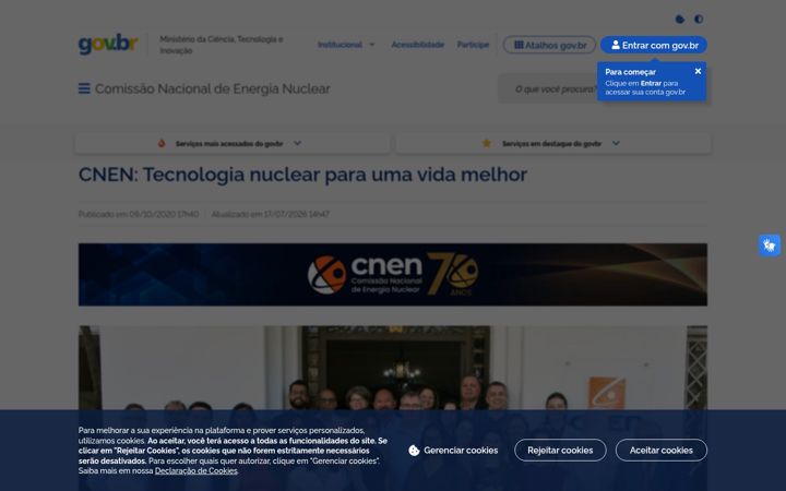 Екранна снимка на cnen.gov.br