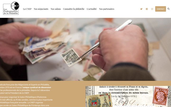 Captură de ecran a cnep-philatelie.fr