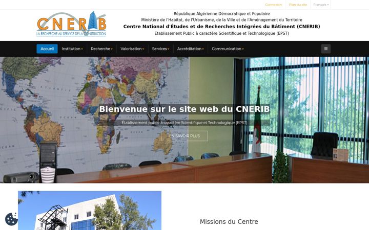 Screenshot of cnerib.edu.dz
