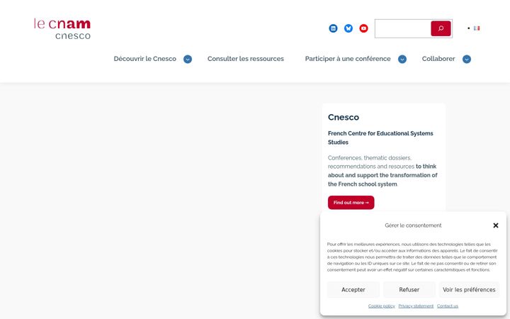 Captură de ecran a cnesco.fr