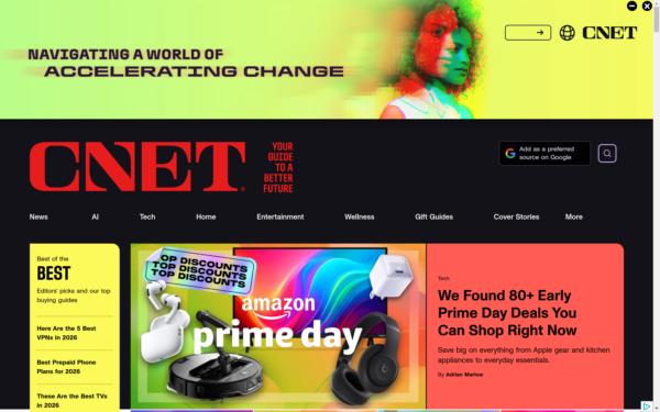 Screenshot of cnet.com