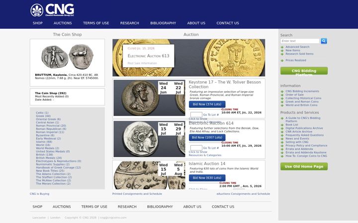 Screenshot of cngcoins.com