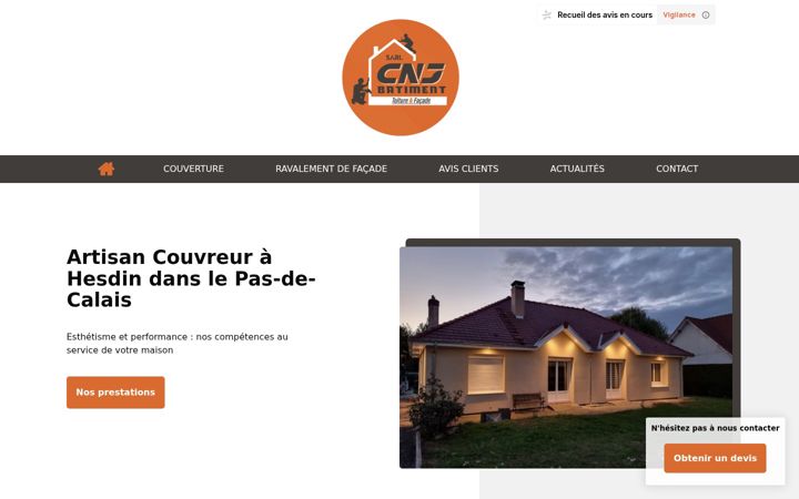 Screenshot of cnj-batiment.fr