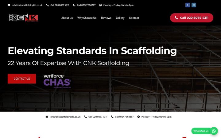 Zrzut ekranu cnkscaffoldingltd.co.uk