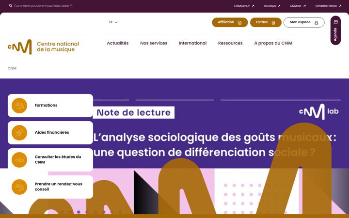 Screenshot of cnm.fr
