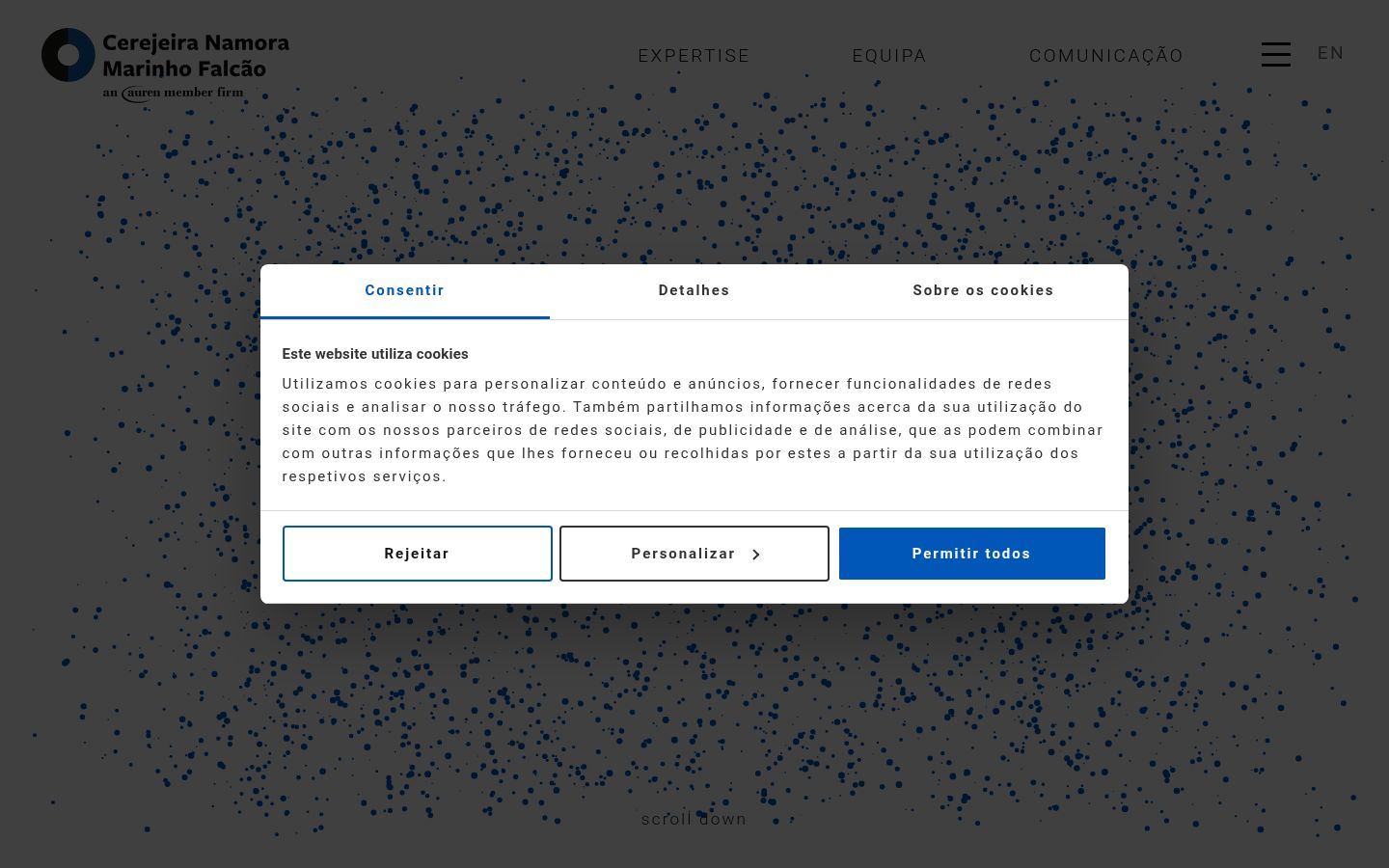 Screenshot del banner di consenso mostrato prima di qualsiasi interazione