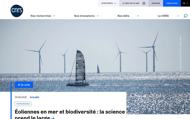 Snimka zaslona za cnrs.fr