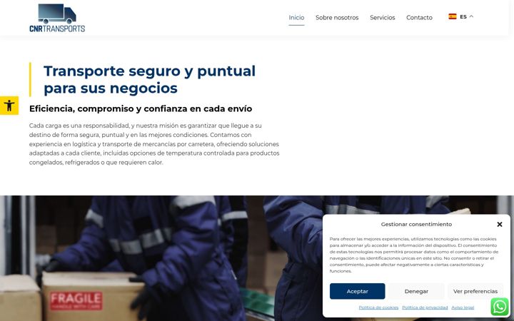 Screenshot of cnrtransports.com
