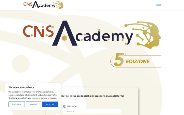 Skærmbillede af cns-academy.it