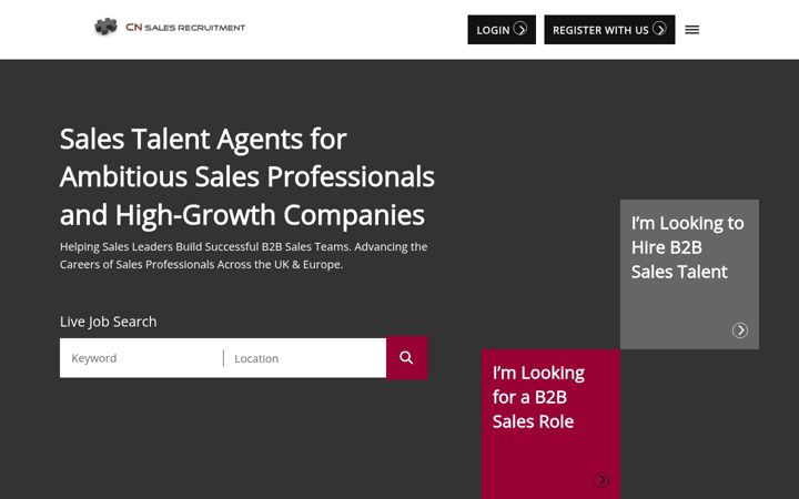 Screenshot of cnsalesrecruitment.com