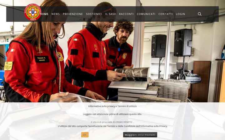 Screenshot of cnsas.veneto.it