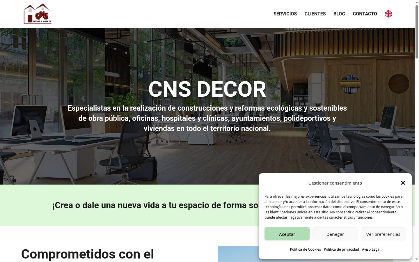 Screenshot del banner di consenso mostrato prima di qualsiasi interazione