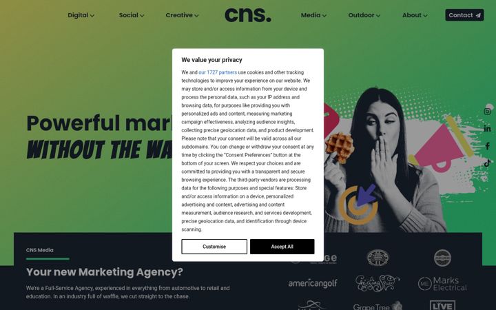 Screenshot of cnsmedia.co.uk