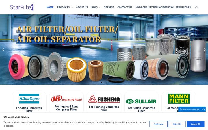 Screenshot of cnstarfilter.com