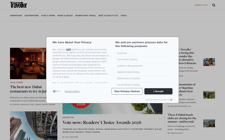 Screenshot of cntravellerme.com