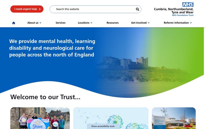 Screenshot of cntw.nhs.uk