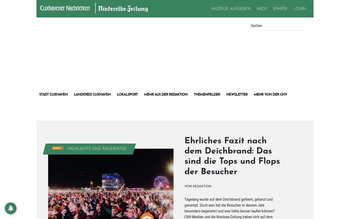 Snimka zaslona za cnv-medien.de
