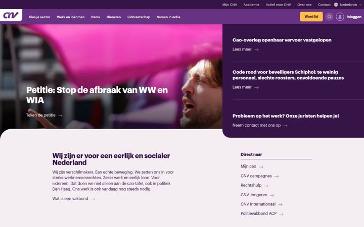 Screenshot of cnv.nl