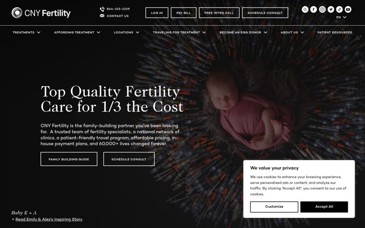 Screenshot of cnyfertility.com