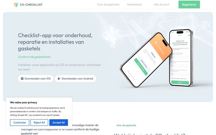 Kuvakaappaus sivustosta co-checklijst.nl