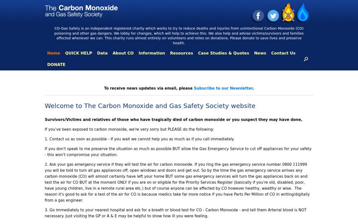 Screenshot of co-gassafety.co.uk