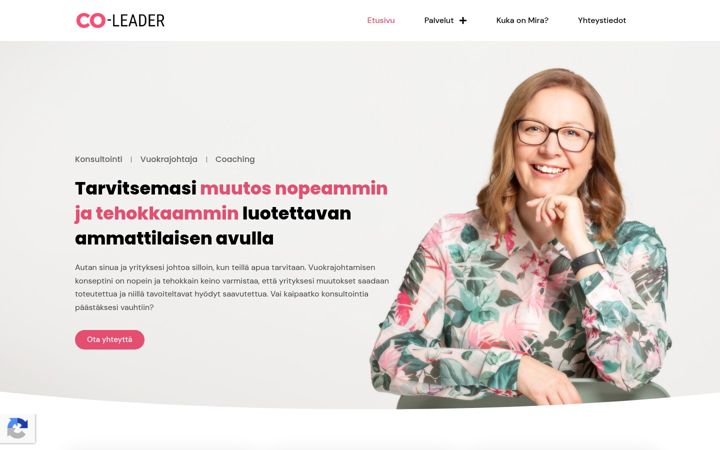 Snímek obrazovky co-leader.fi