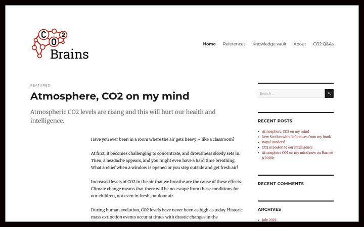 Screenshot of co2brains.org
