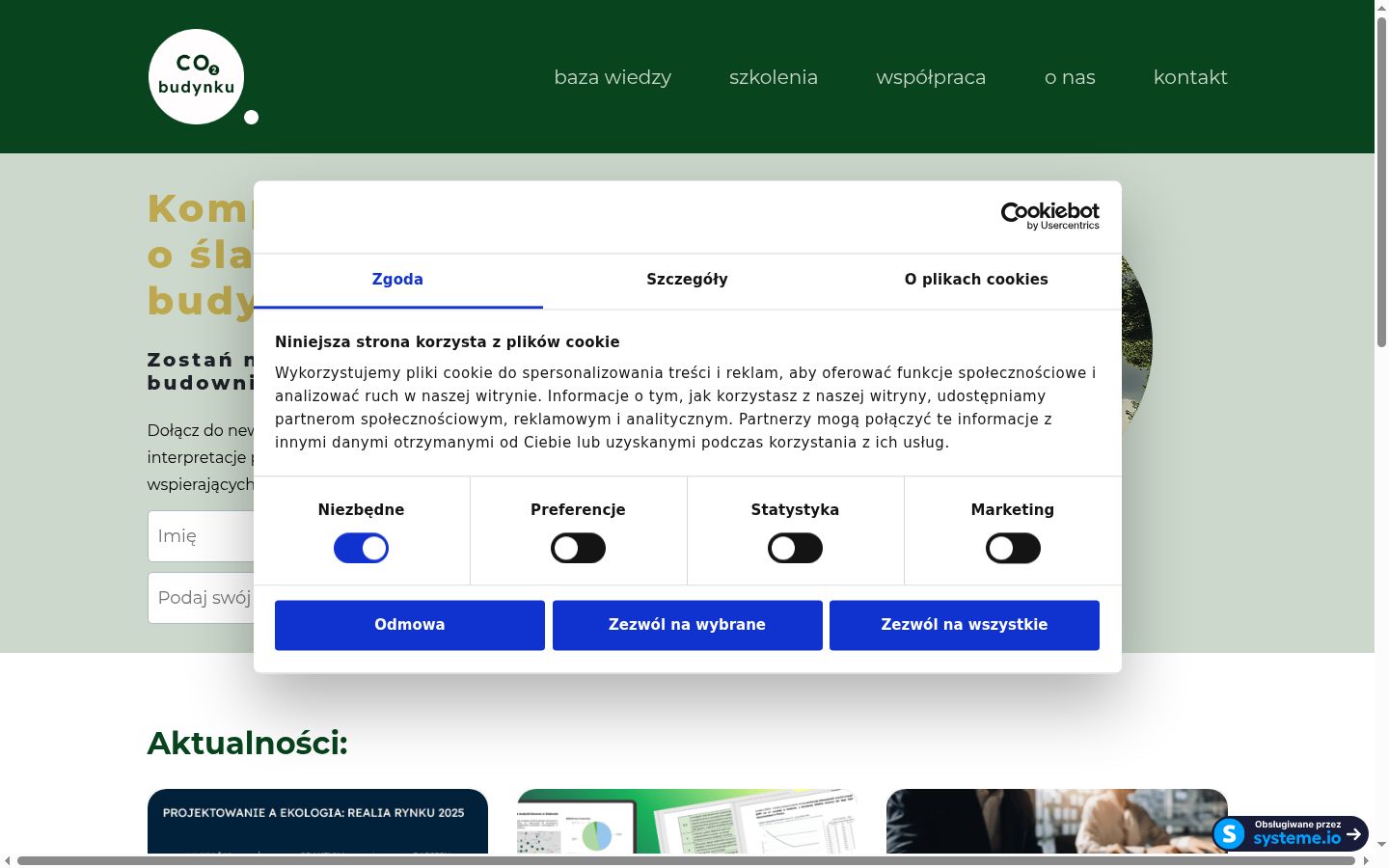 Captura de pantalla del banner de consentimiento mostrado antes de cualquier interacción