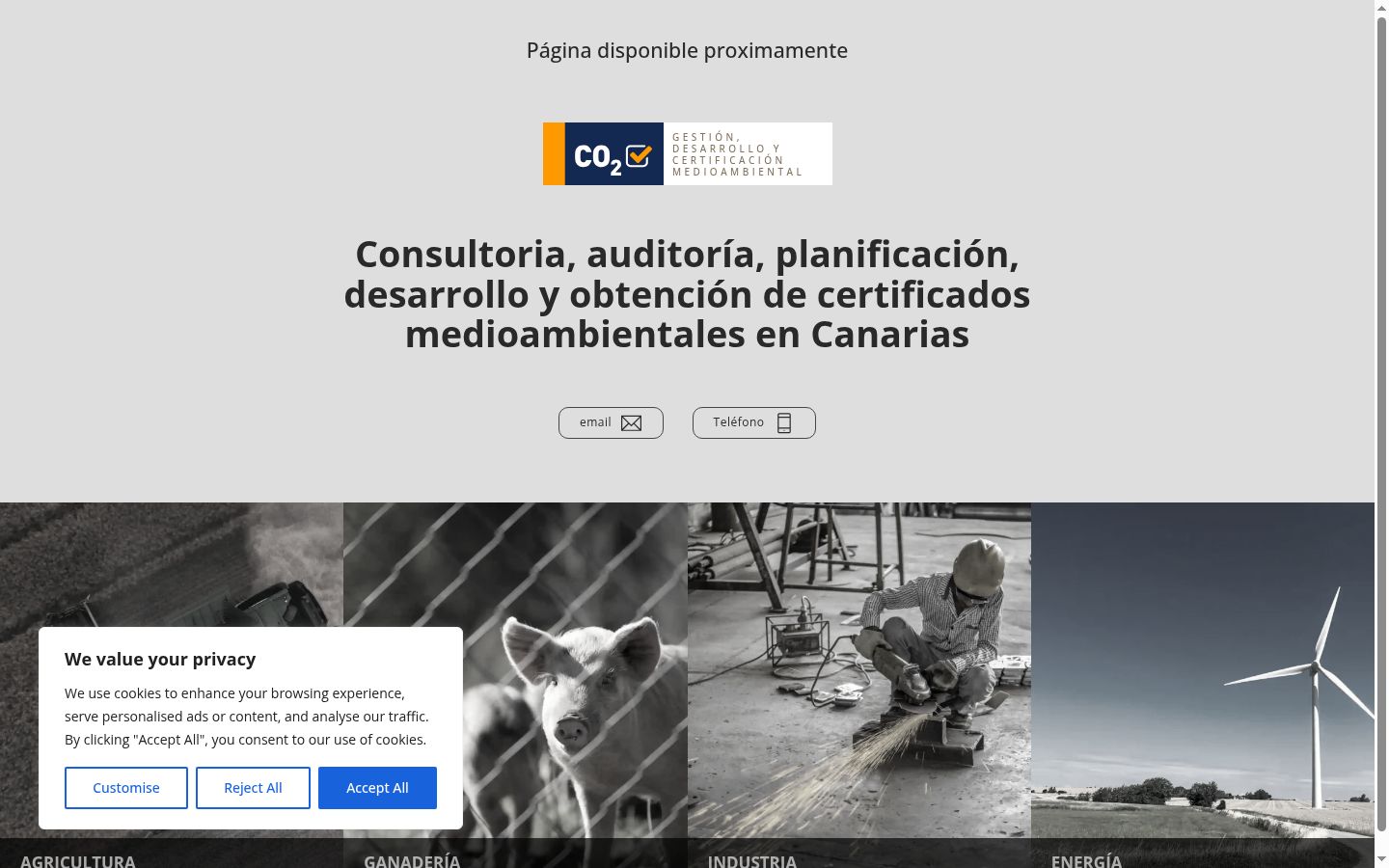 Captura de ecrã do banner de consentimento apresentado antes de qualquer interação