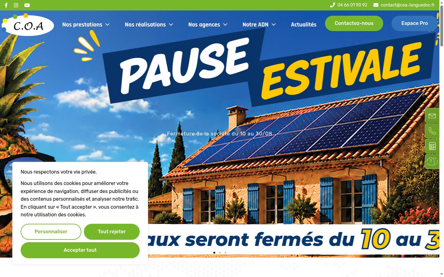 Screenshot of the consent banner shown before any interaction
