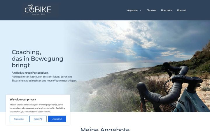 Screenshot of coach-by-bike.com