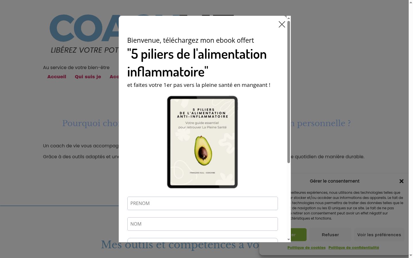 Screenshot of the consent banner shown before any interaction