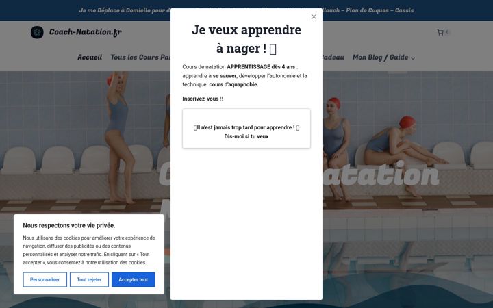 Screenshot of coach-natation.fr