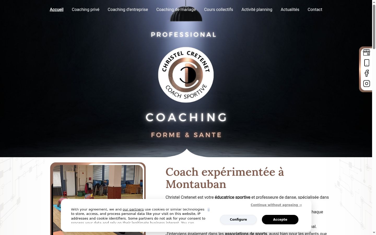 Screenshot of the consent banner shown before any interaction