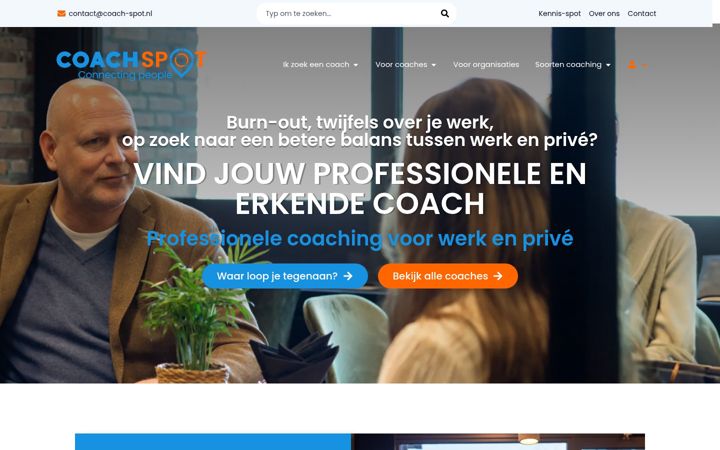 Kuvakaappaus sivustosta coach-spot.nl