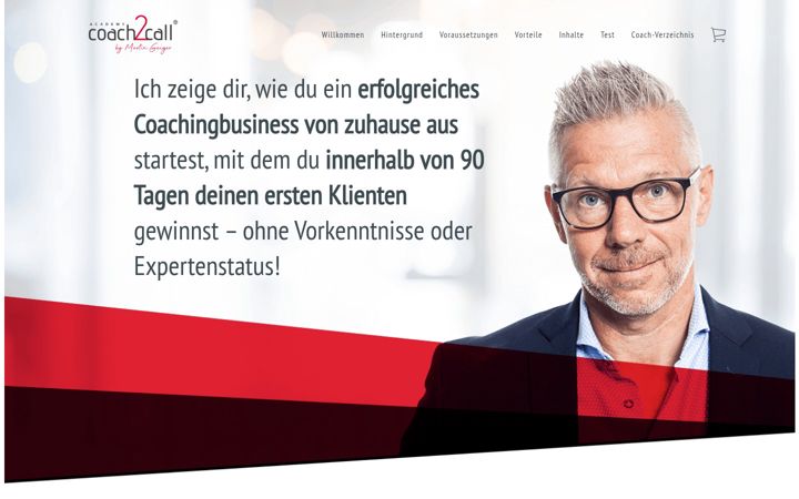 Screenshot of coach2call-academy.de