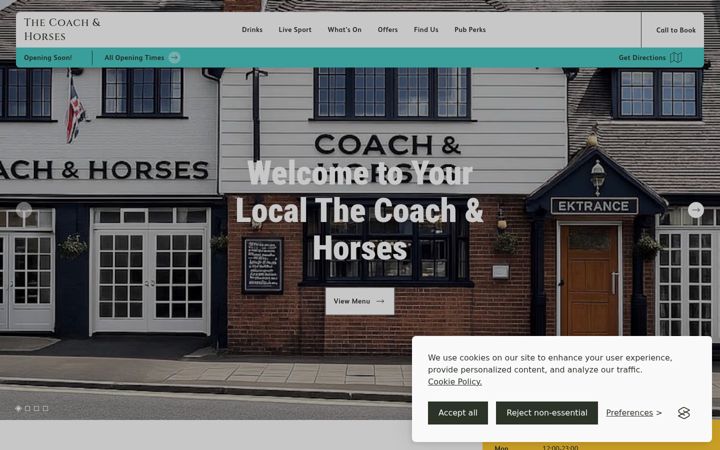Screenshot of coachandhorsesashbourne.co.uk