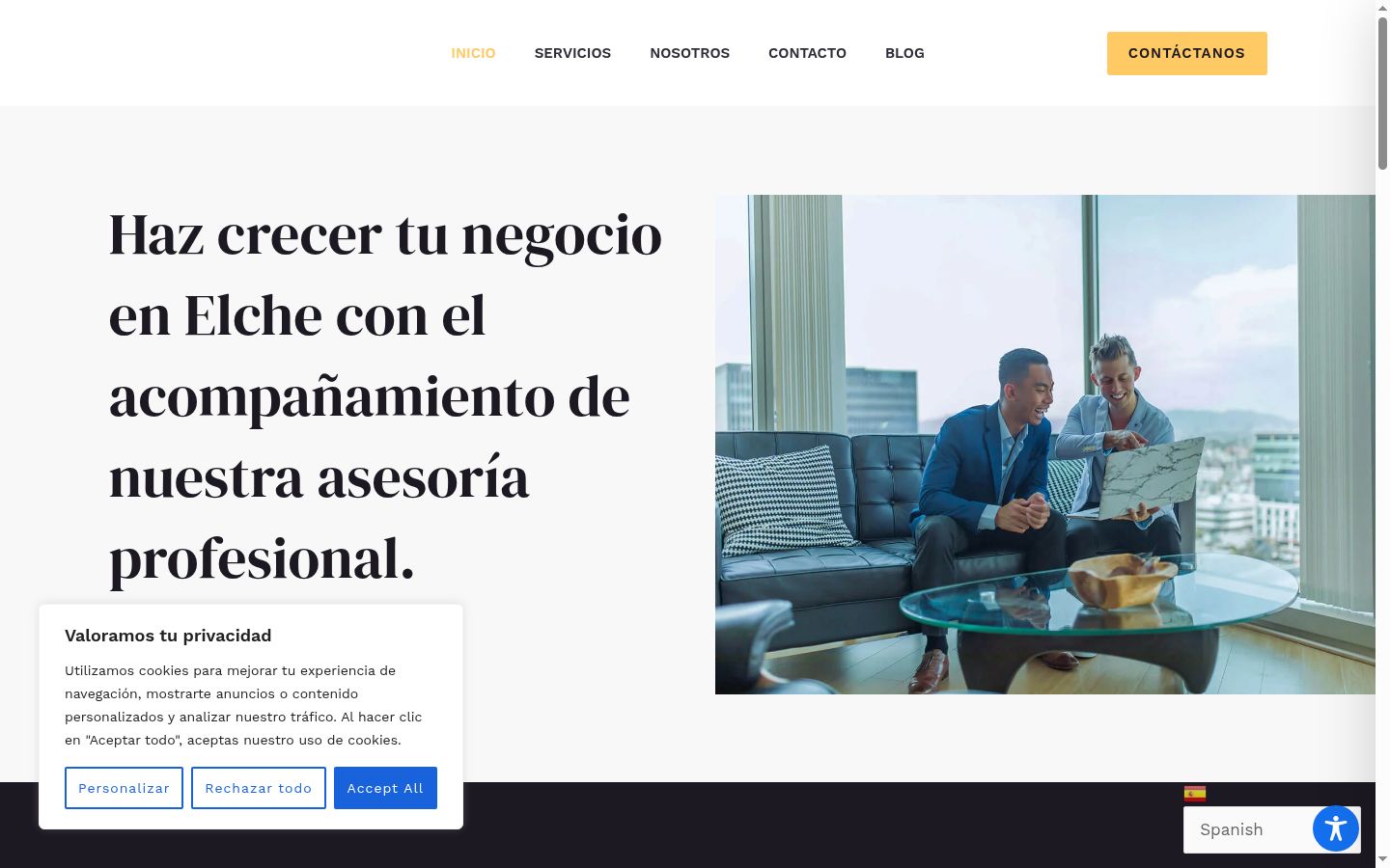 Screenshot del banner di consenso mostrato prima di qualsiasi interazione