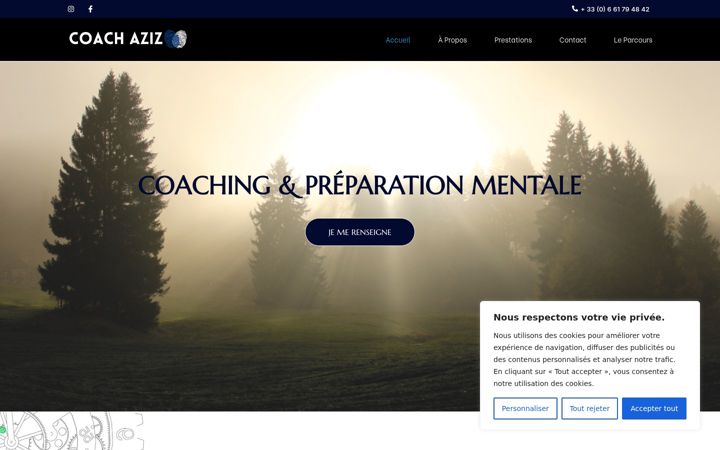 Screenshot of coachaziz.fr