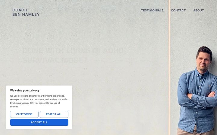 Screenshot of coachbenhamley.com