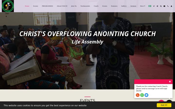 Screenshot of coachchurch.co.uk