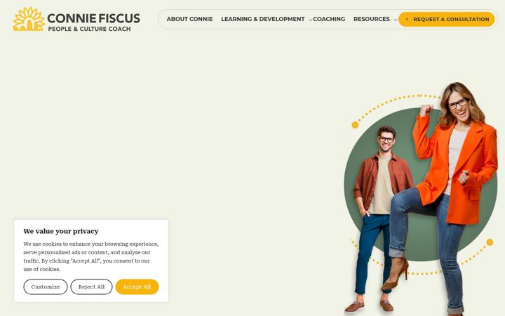 Screenshot of coachconniefiscus.com