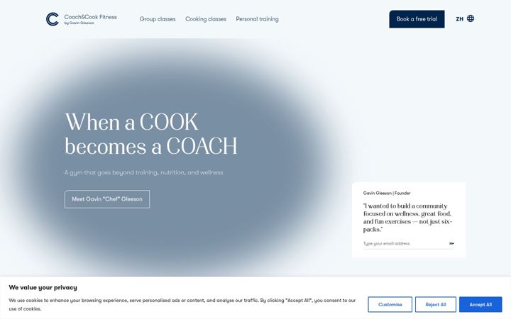 Screenshot of coachcookfitness.com