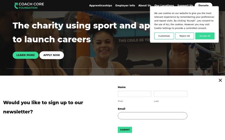Screenshot of coachcore.org.uk
