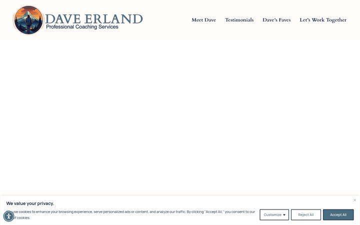 Screenshot of coachdaveerland.com