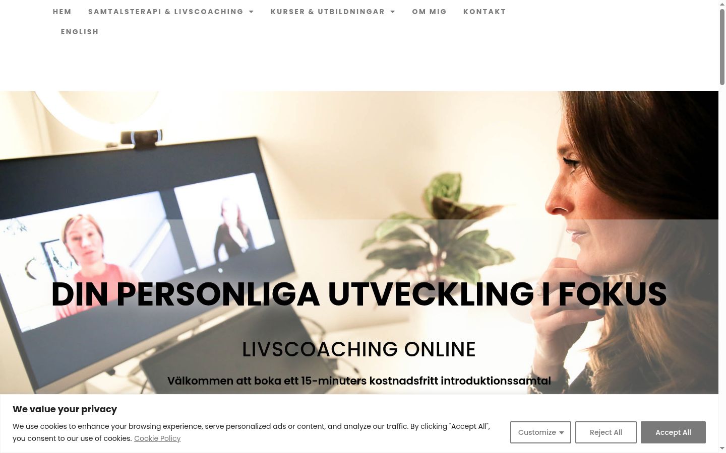 Screenshot of the consent banner shown before any interaction