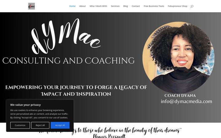 Screenshot of coachdyana.com